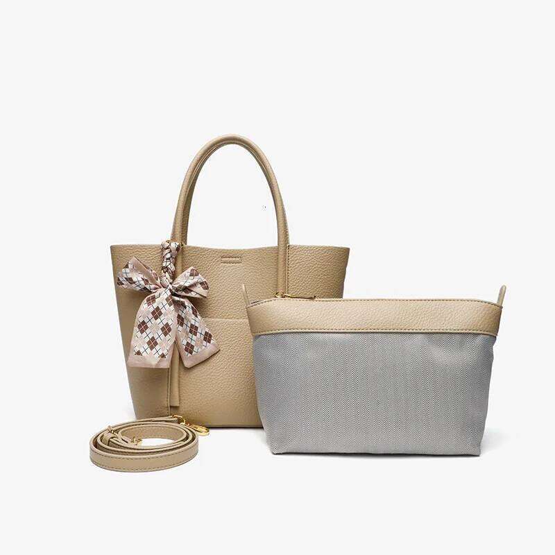 PU Soft Leather Bow Tote Women's Large Capacity Carrying Designer Handbags Vintage Shoulder Bag Brand Commuting Bags Mdng251022