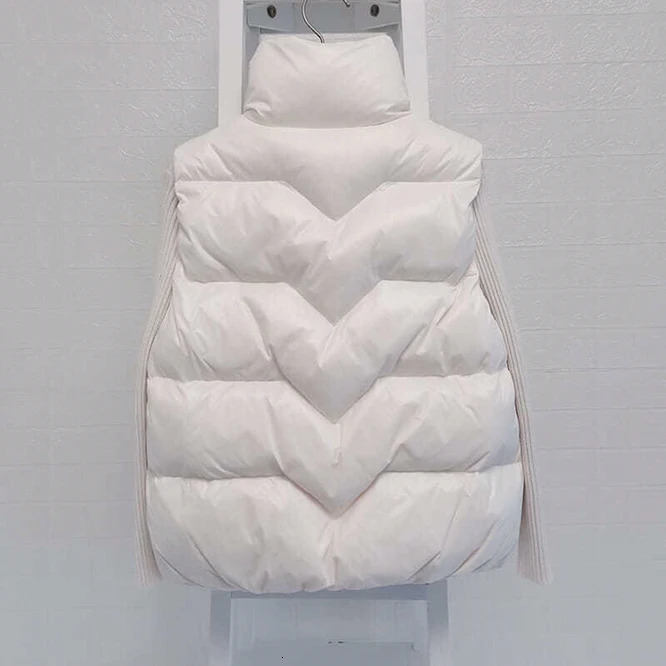 Autumn Winter Down Cotton Womens Vest Korean Loose Girls Versatile Stand Collar Coat Leisure Time Outdoors Black 251017