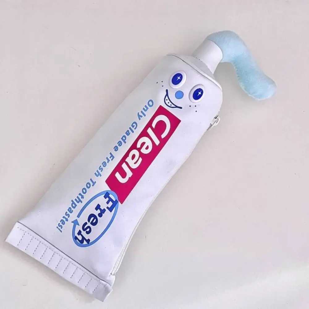 Desktop Organizer Toothpaste Pencil Case Cosmetic Pouch Large Capacity Stationery Bag Pencil Holder Pencil Cases Pencil Bag J251022