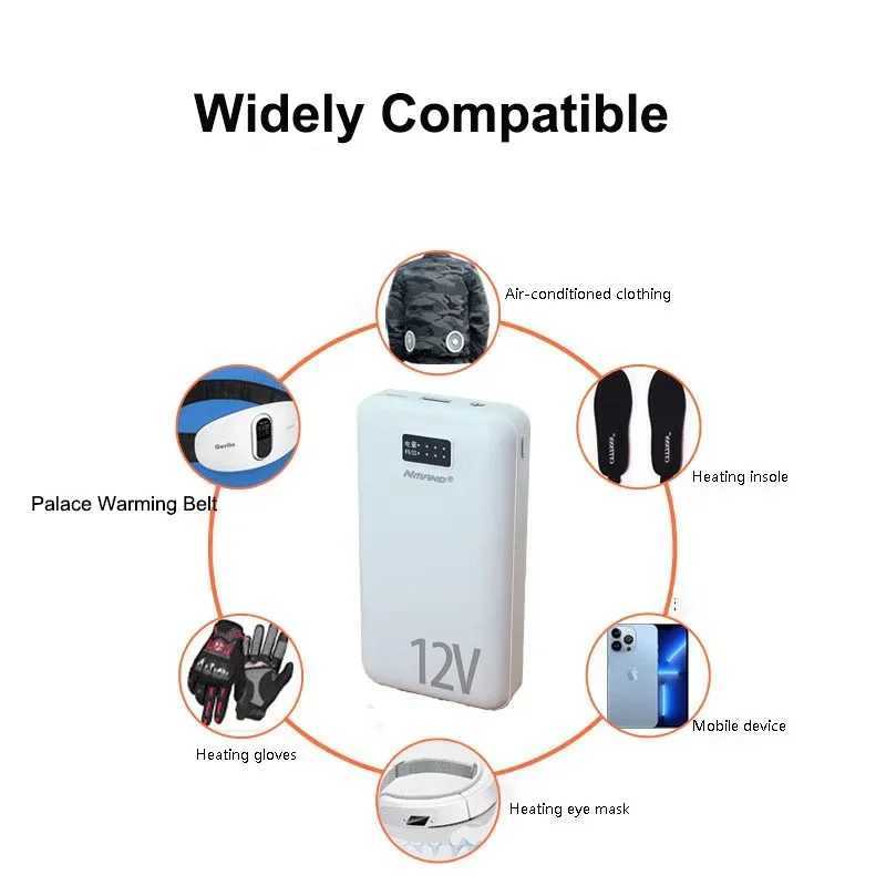 Power Bank 18000mAh 12V DC Output for Cooling Heated Vest Jacket Powerbank for iPhone Portable Charger External BatteryY251022