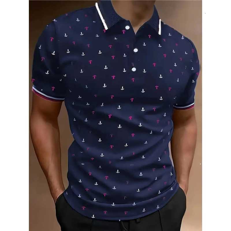 Polynesian Pattern Polo Shirt Men Hawaii Maori 3d Print Lapel Short Sleeves Loose Button Tee Shirts Casual Streetwear T-ShirtX240920