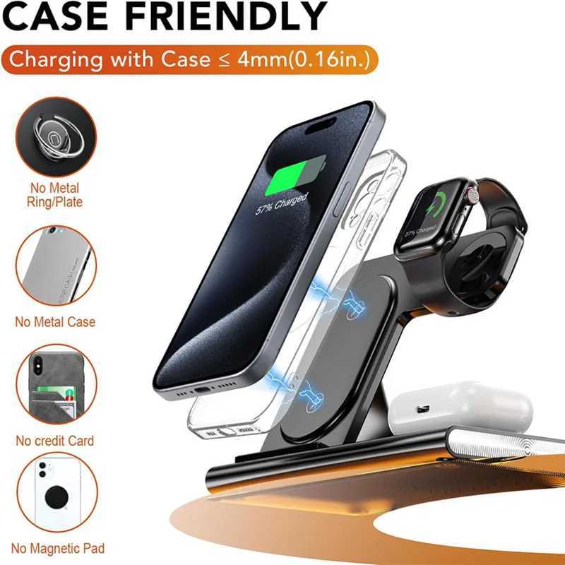 300W Foldable 3 In 1 Wireless Charger Stand Pad Desktop Fast Charging Station For iPhone 16 15 14 13 Watch Airpods J251114
