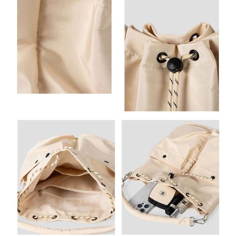 Women Tote Shoulder Nylon Waterproof Large Capacity Handbag Drawstring Crossbody Bag Purses Suo251022