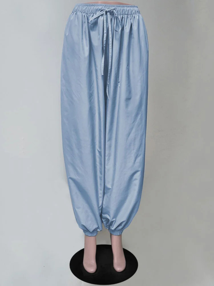 Tossy Summer Fashion Pocket Bloomers Female Trousers Pleated Loose High Waist Patchwork Bandage Streetwear Wide Leg Women Pants 251022