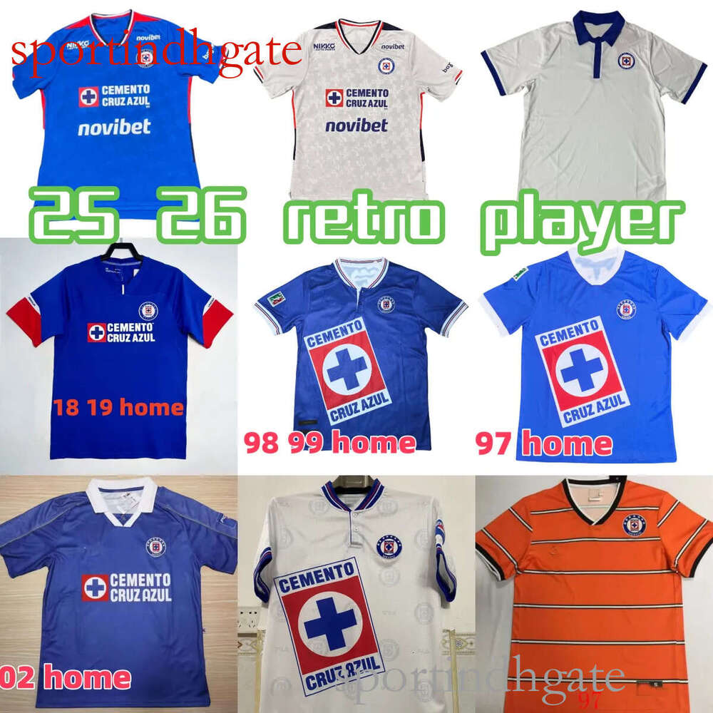 Liga MX Football 25 26 2025 2026 Cruz Azul Anniversary Soccer Jersey, Men's/Kids Kits retro Jersey 97 98 99