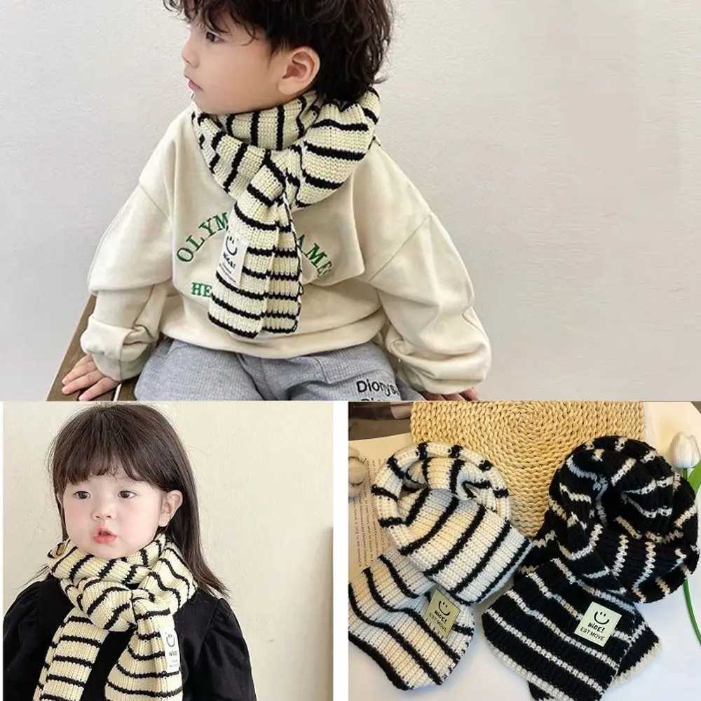 Boys Girls Minimalist Stripe Baby Scarf Neck Warm Thick Warm Baby Knitted Scarves Collar Wraps Neckerchief Autumn Winter J251022