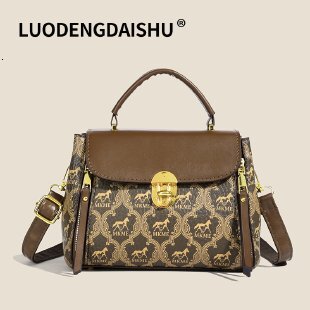 Luxury Brand Designer Bag Letter Print Handbag Women's Small Square Bag New Autumn High-End Exquisite Shoulder Crossbody Bag