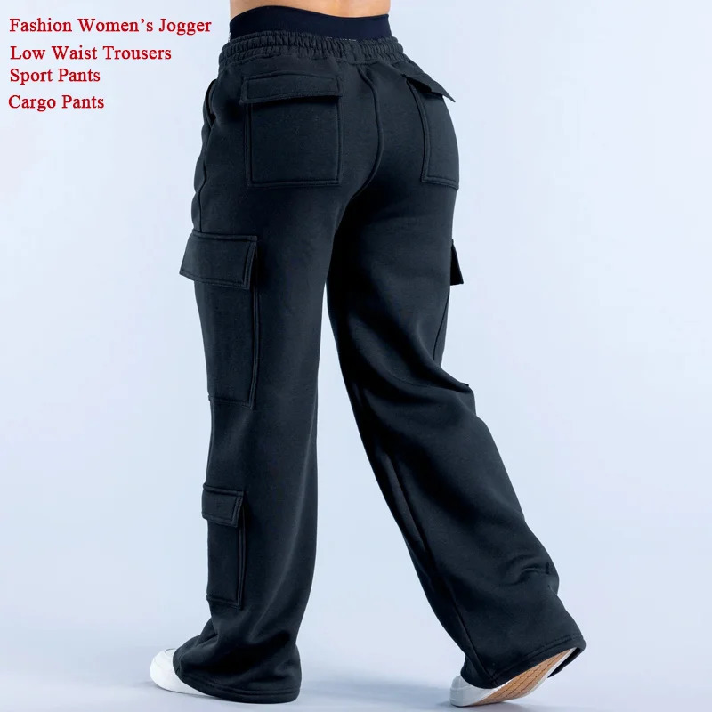 Mens Casual Pants Multiple Pockets American Style Work Pants Women Low Waist Belted Straight Leg Wide Leg Pants 251022