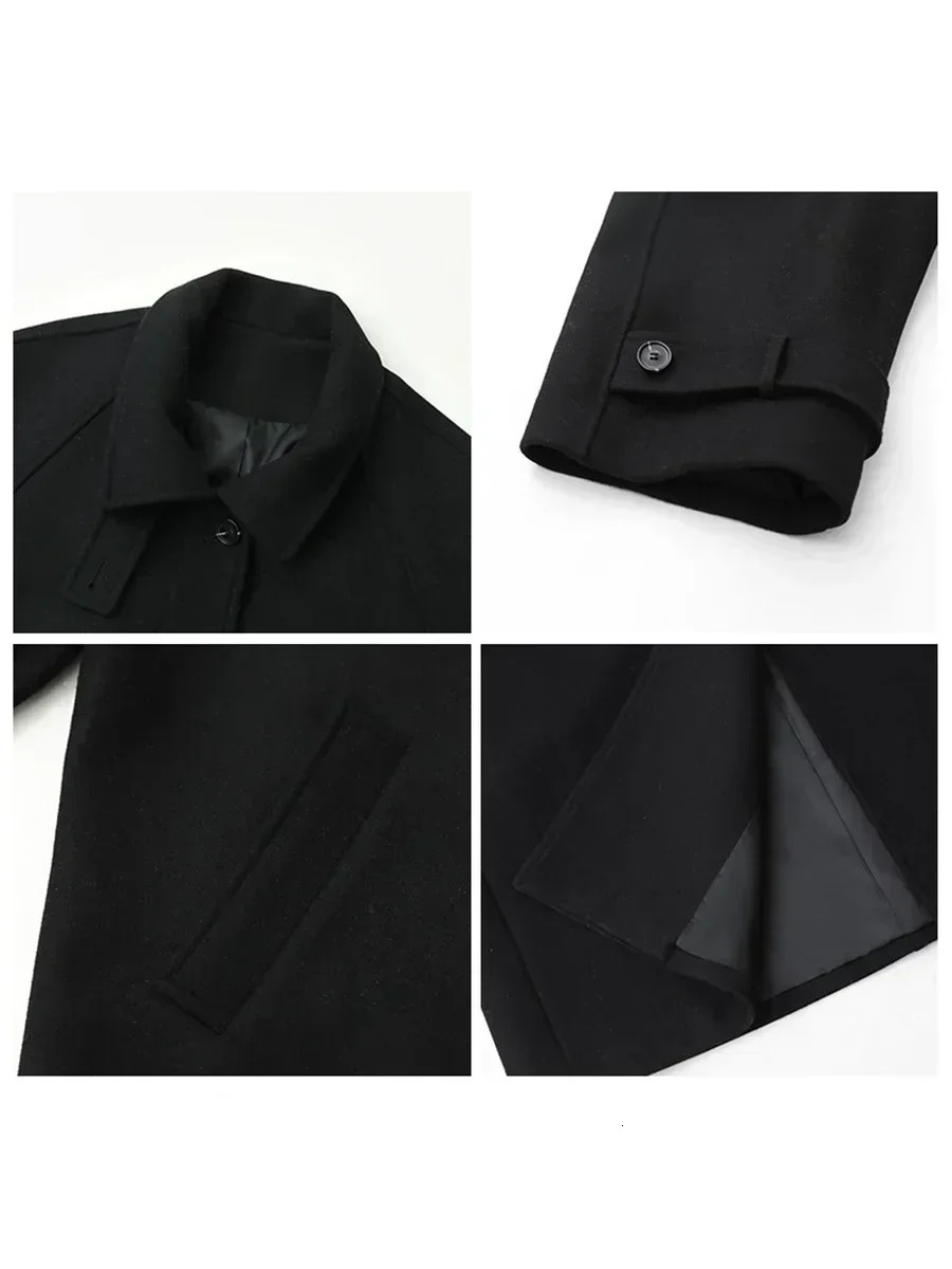 CHIC VEN Womens Long Trencn Coat Standing Belt Lace Up Woolen Raglan Sleeves Overcoat Office Lady Autumn Winter 251021