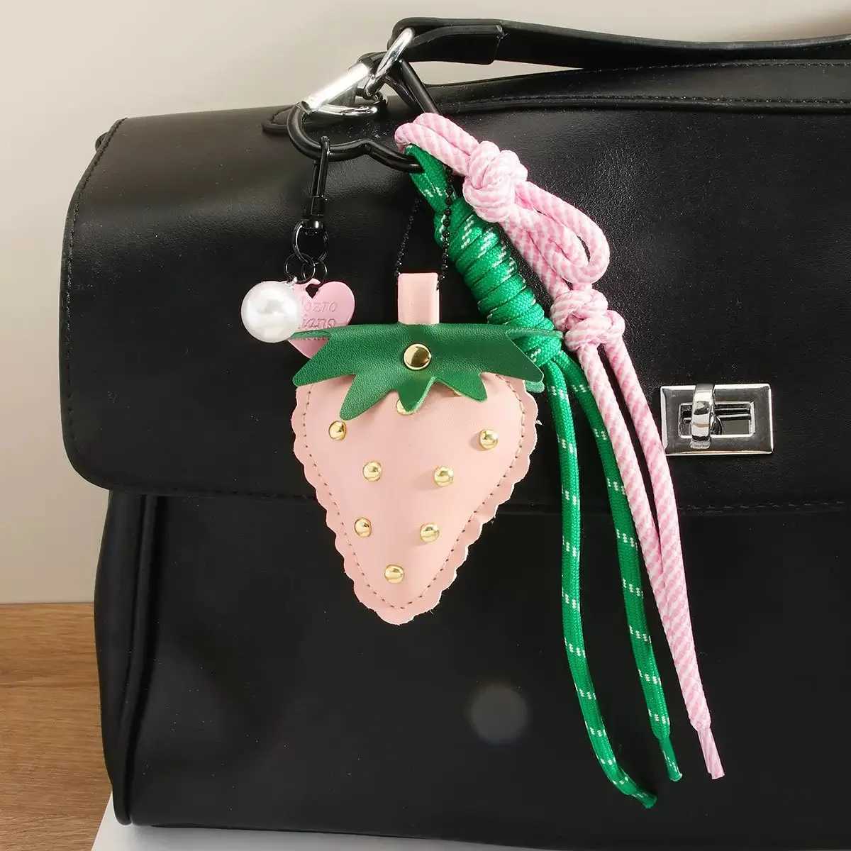 summer Backpack accessories flower cherry lemon strawberry Pendant Hand woven rope Key Chain J251121