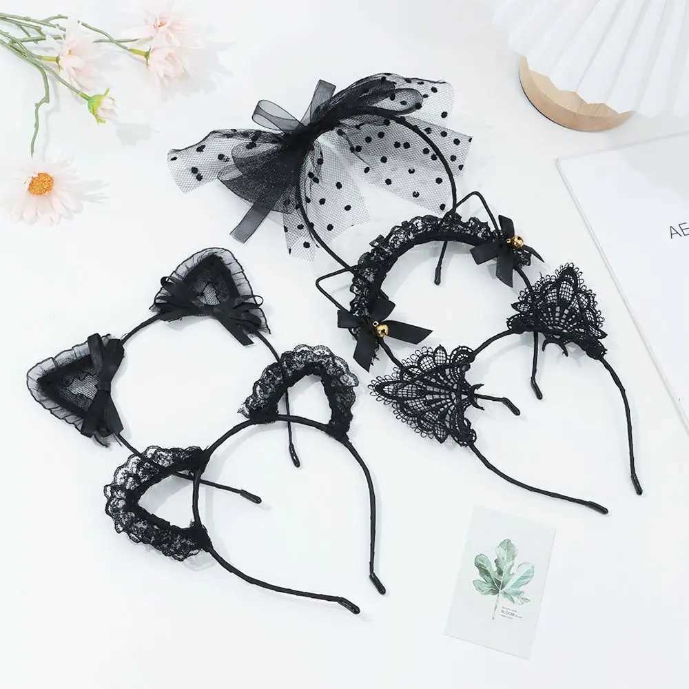 Cute Lace Cat Ears Headband Fancy Dress Hairband Women Girls Cosplay Headwear Masquerade Anime Costume Party Hair Accessories V251022