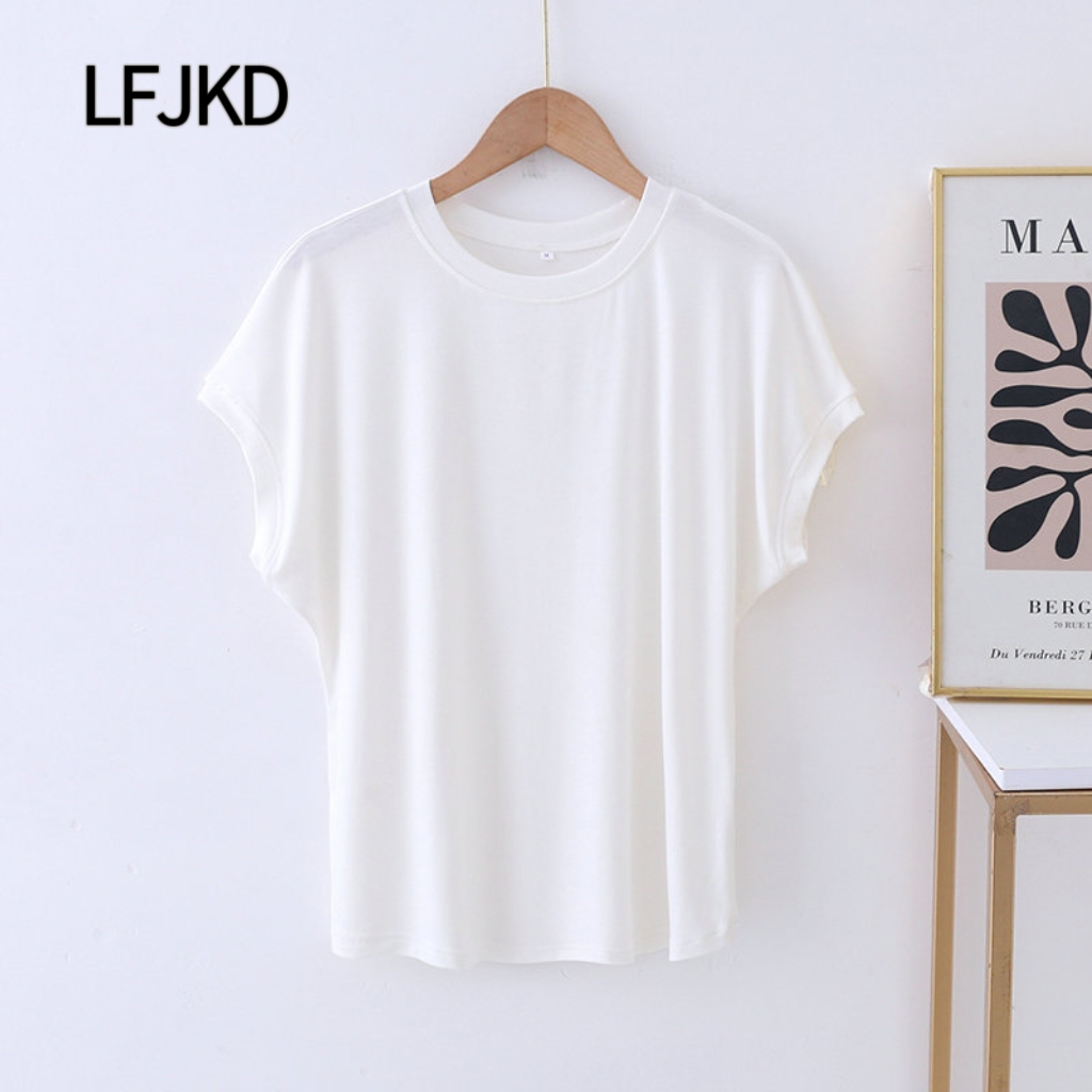 K2331 2025 Summer New Cotton T-shirt Women's Short Sleeve Loose Slimming Versatile Casual Tops Daily Basic Women's Clothing