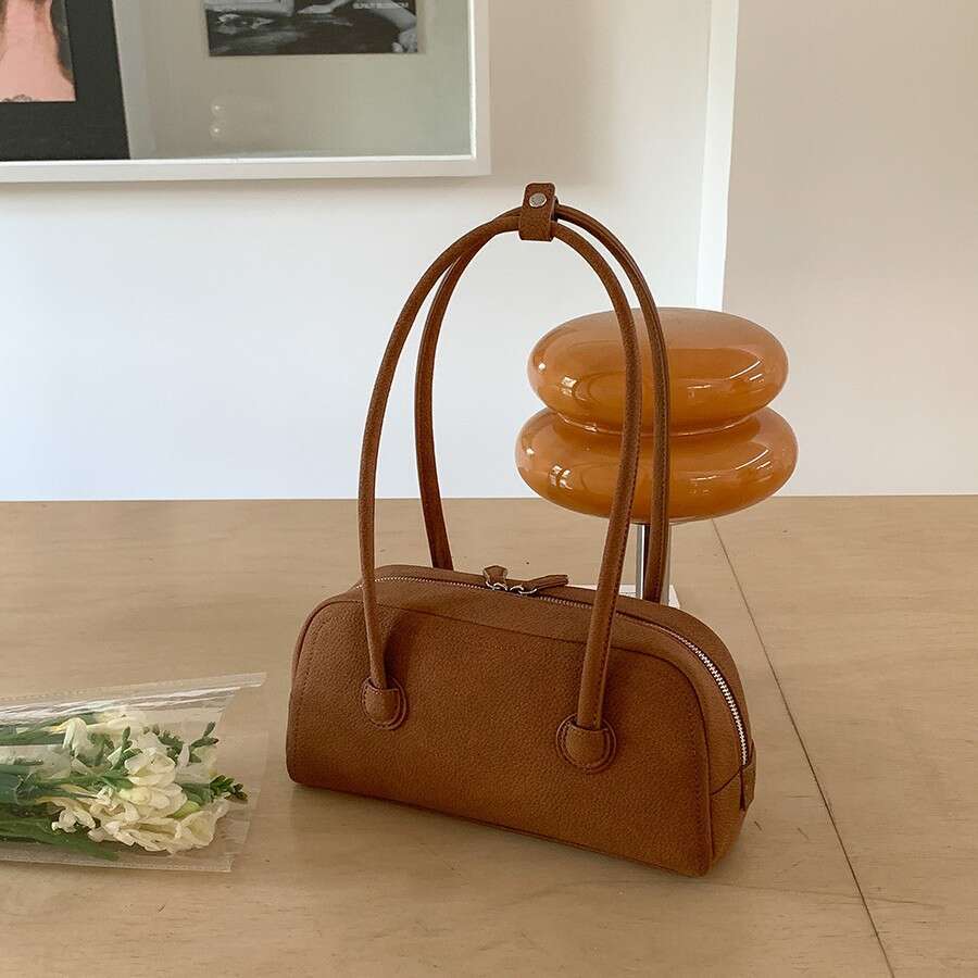 Frosted PU Leather Niche Style Underarm High-End Small Square Double Zipper Fashion New Single Shoulder Bag For Women B5