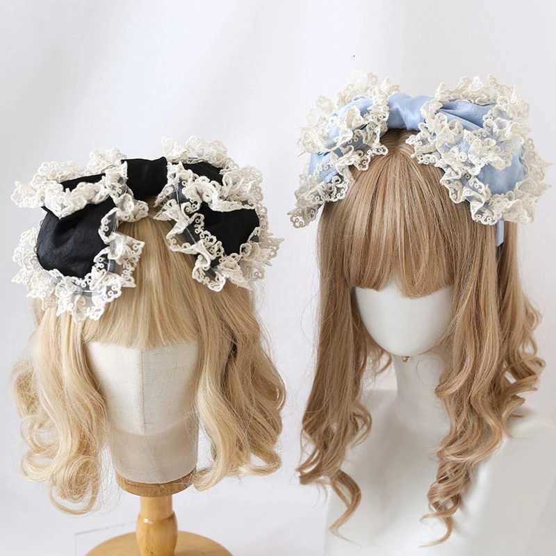 Lolita Bowknot Hair Hoop Hair Accessories Lace Bow Headband Headdress for Hair Women Japan Girls Hair Bands Hair Jewelry Tiara V251022