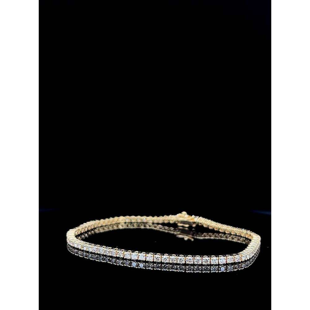 Elegant Durable Sterling Sier Tennis Chain High-Quality 3-4mm Silicon Stone Bracelet and Bangle