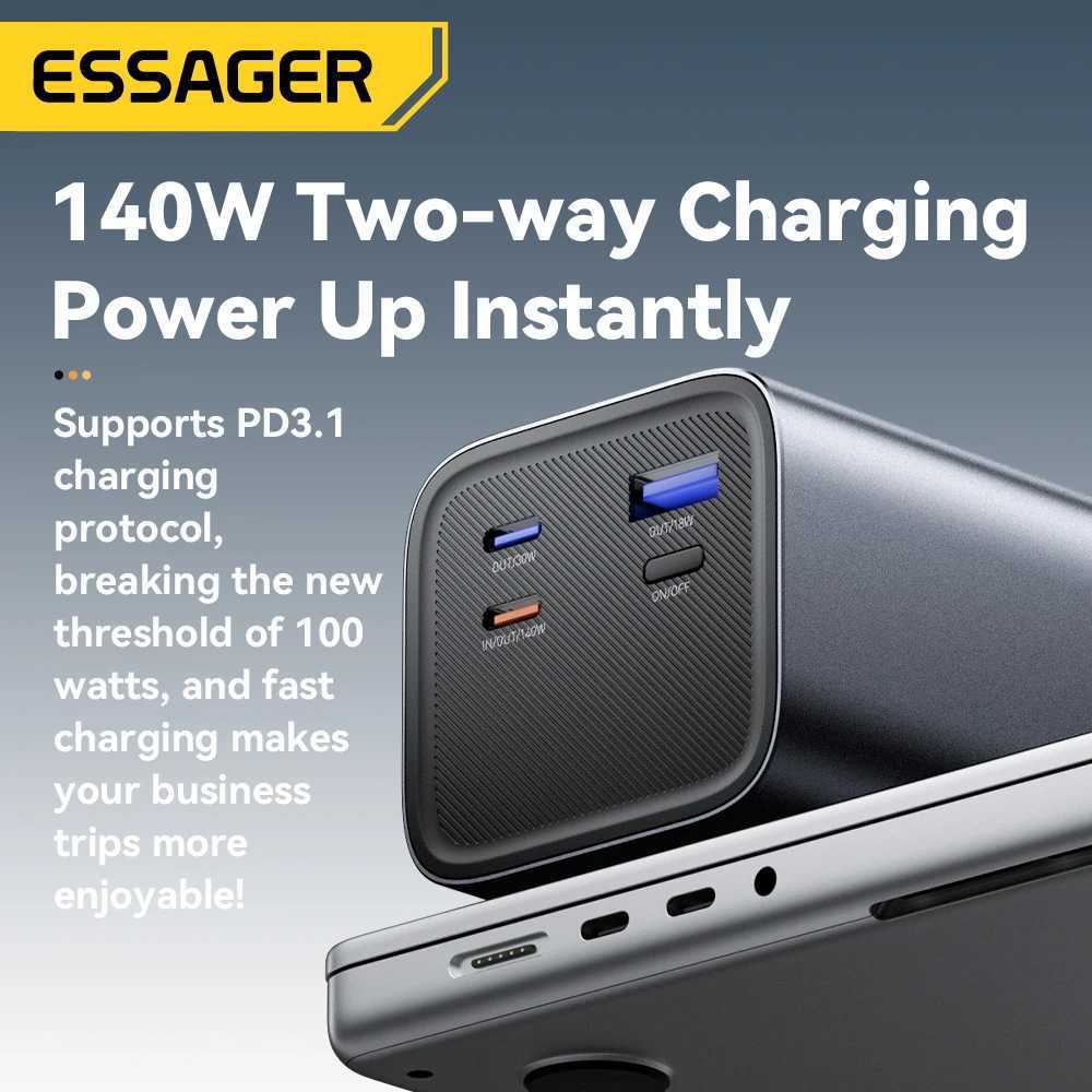 ESSAGER 140W Power Bank 27000mAh PD31 Super Fast Charging Digital Display Portable PowerBank for Macbook Laptop iPhone 17 16 15 J251114