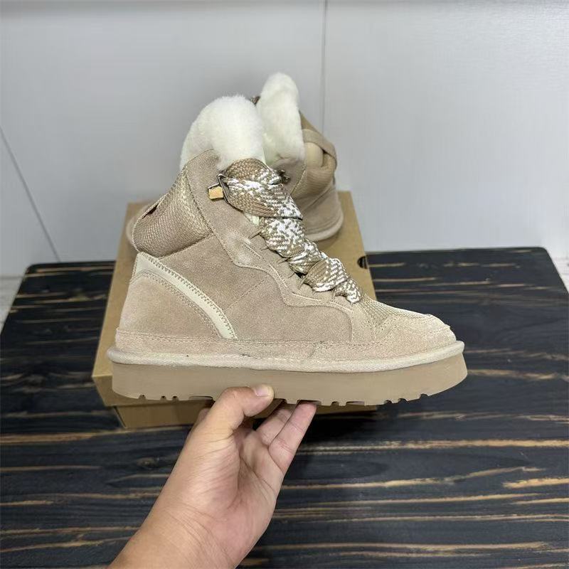 Winter Highmel Lowmel Sneakers Designer Womens Snow Boots Australia Trainers Jumbo Lace Up Genuine Leather Warm Comfortable ur Ankle Booties EU44