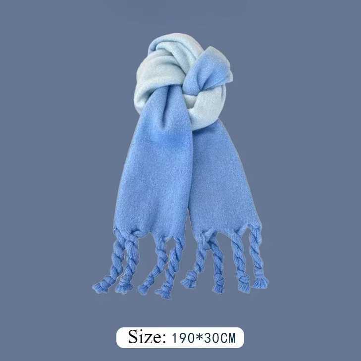 Klein Blue New Atmosphere Scarf Womens Winter Shawl Thickened Warm Trend Versatile Scarf Mens Christmas J251022