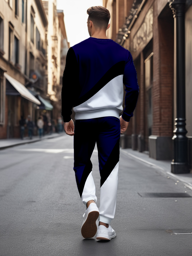 Men's Knitted Cotton Blend Long Sleeve Sweatshirt Brown round Neck Ankle-Length Casual T-Shirt Comfortable Outdoor Wear - YLWY00148