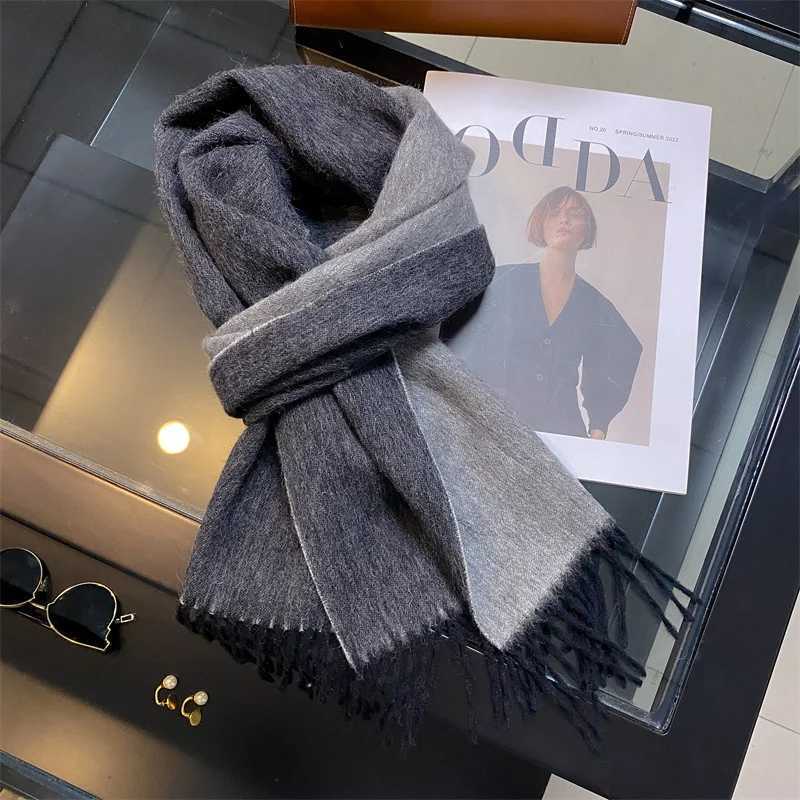 Womens Winter Long Scarf 100 Wool Christmas Scarf Style Warm Soft Chunky Wrap Shawls Scarves Men Thicken Poncho Stoles J251022