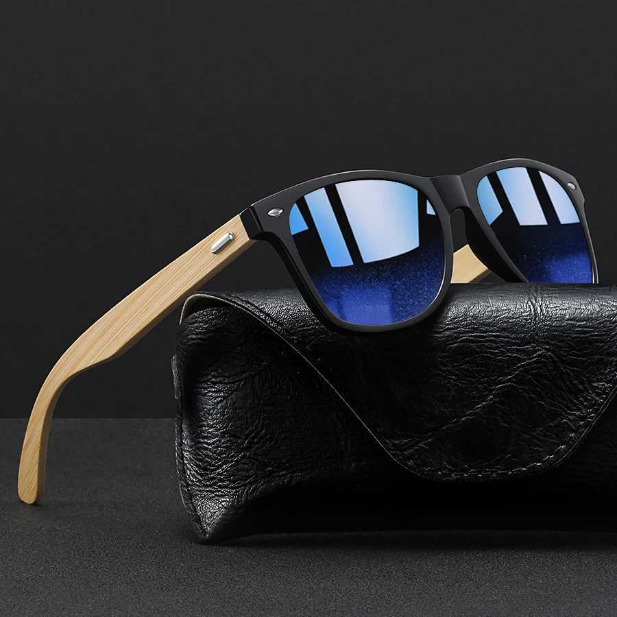 Fashion Bamboo Wood Vintage Square Sunglasses Wooden Men Women Luxury Brand Designer Sun Glasses Driving Fishing UV400 EyewearW251023