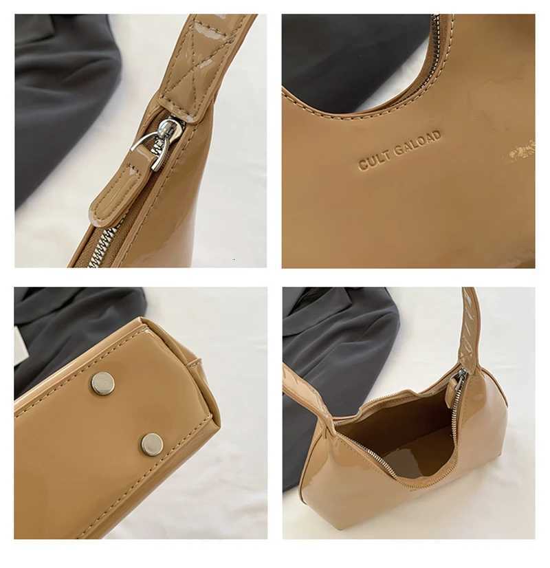Fashion Luxury Brand Womens Shoulder Bag High Quality Patent Leather Tote Bag Waterproof Armpit Bag Solid Color Womens HandbagL251023