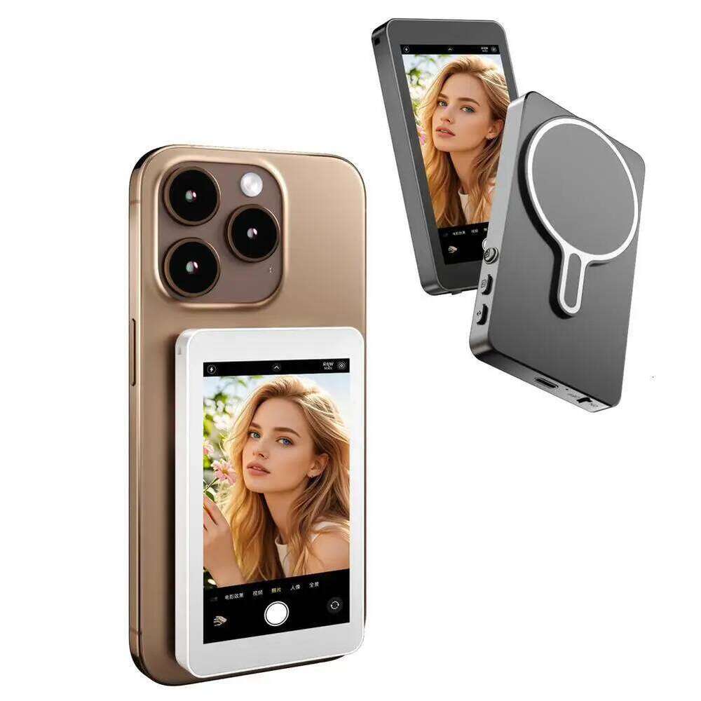 Magnetic Wireless Selfie Monitor Screen For IPhone Android, 3.94 HD Expansion Display Rear Camera Vlog Live Video Recording
