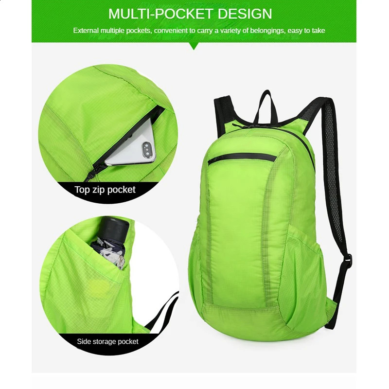 Custom Student Backpack Fashionable Storage Folding Bag Leisure Bag Sports Ultra Light Skin Bag Backpack 251021