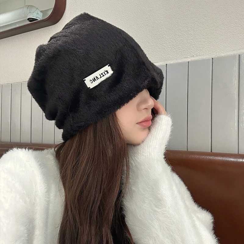 Autumn Winter Fashion Beanies Outdoor Casual Loose Knitted Hat Versatile Warm Thickened Pullover Cap for WomenXJ251023