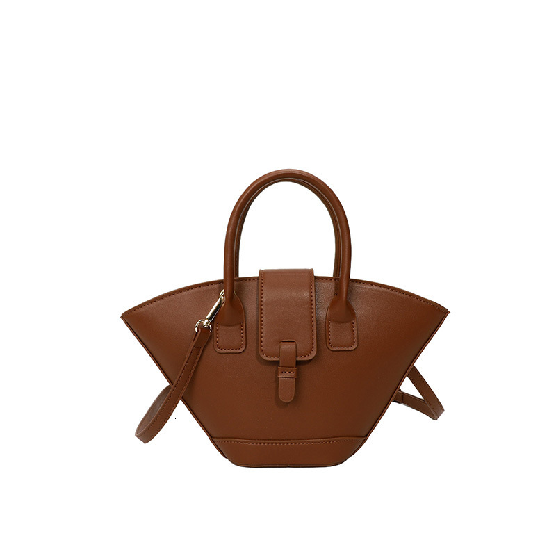 Luxury Brand Designer Bag PU Leather Bag Large Capacity Versatile Korean Fan-Shaped Handbag Design Personality Handheld Crossbody Bag