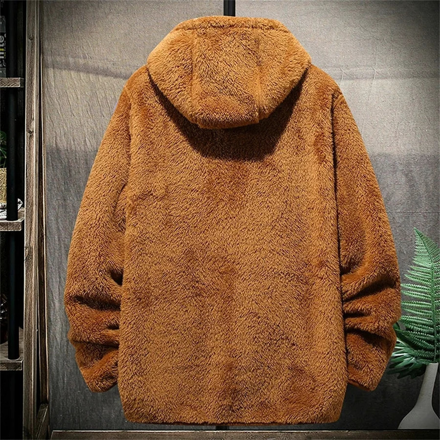 2026 Mens Casual Fleece Jacket Fashion Thick Warm Hooded Cardigan Loose Sweatshirt Men Winter Furry Coats Big Size 8XL 251023