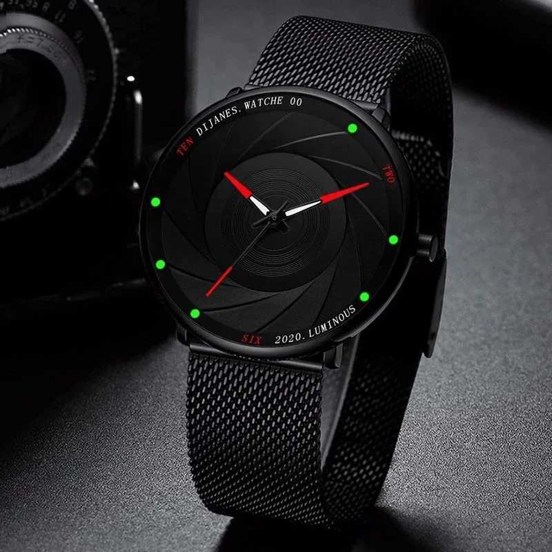 2024 Minimalist Mens Fashion Watches Ultra Thin Stainless Steel Mesh Belt Quartz Wrist Watch Men Business Watch Montre HommeL251023