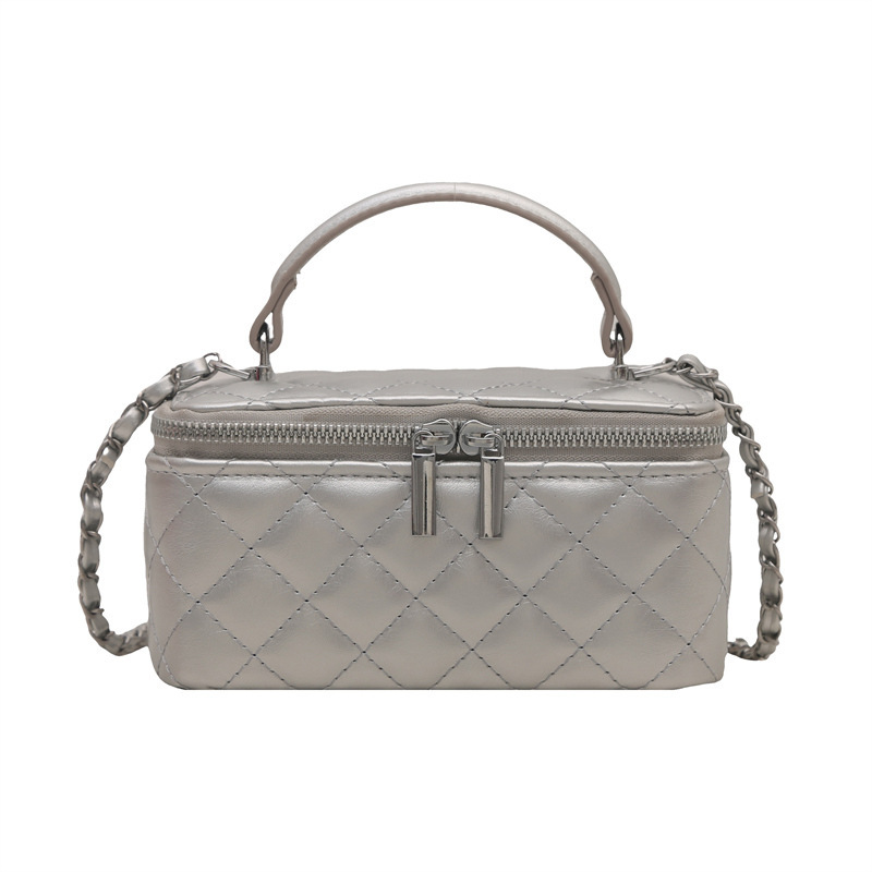 Luxury Brand Designer Bag New Women's Handbag Small Square Bag Personality Stylish Makeup Box Bag High-Value Chain Quilted Crossbody Bag