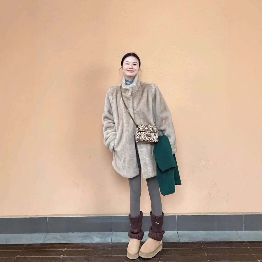 Women for Winter EcoFriendly Versatile New Faux Mink OnePiece Stand Collar Fur Coat