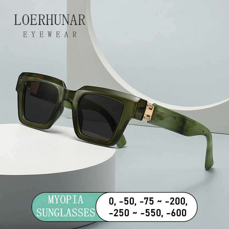 LOERHUNAR 2025 New Brand Design Square Frame Myopia Sunglasses for Woman and Man UV400 Sunshade Fashion Sunglasses 0 to 60W251023
