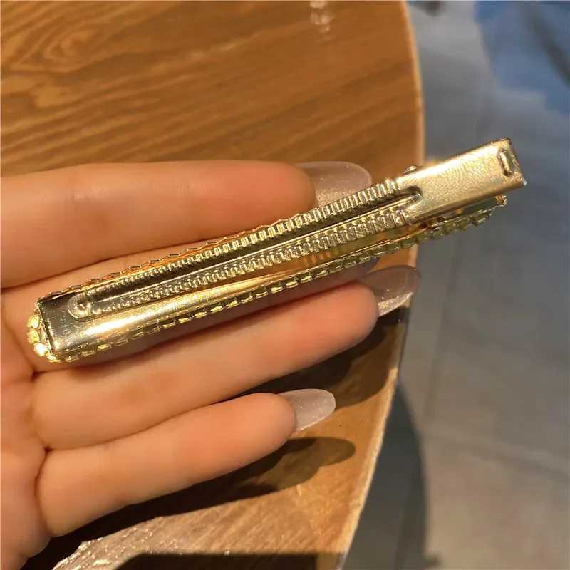 Korean New Rhinestone Leather Latt Hairpin Duckbill dr Bang Hair Clip Barrettes Pince Chux Accories for Wen Y251023