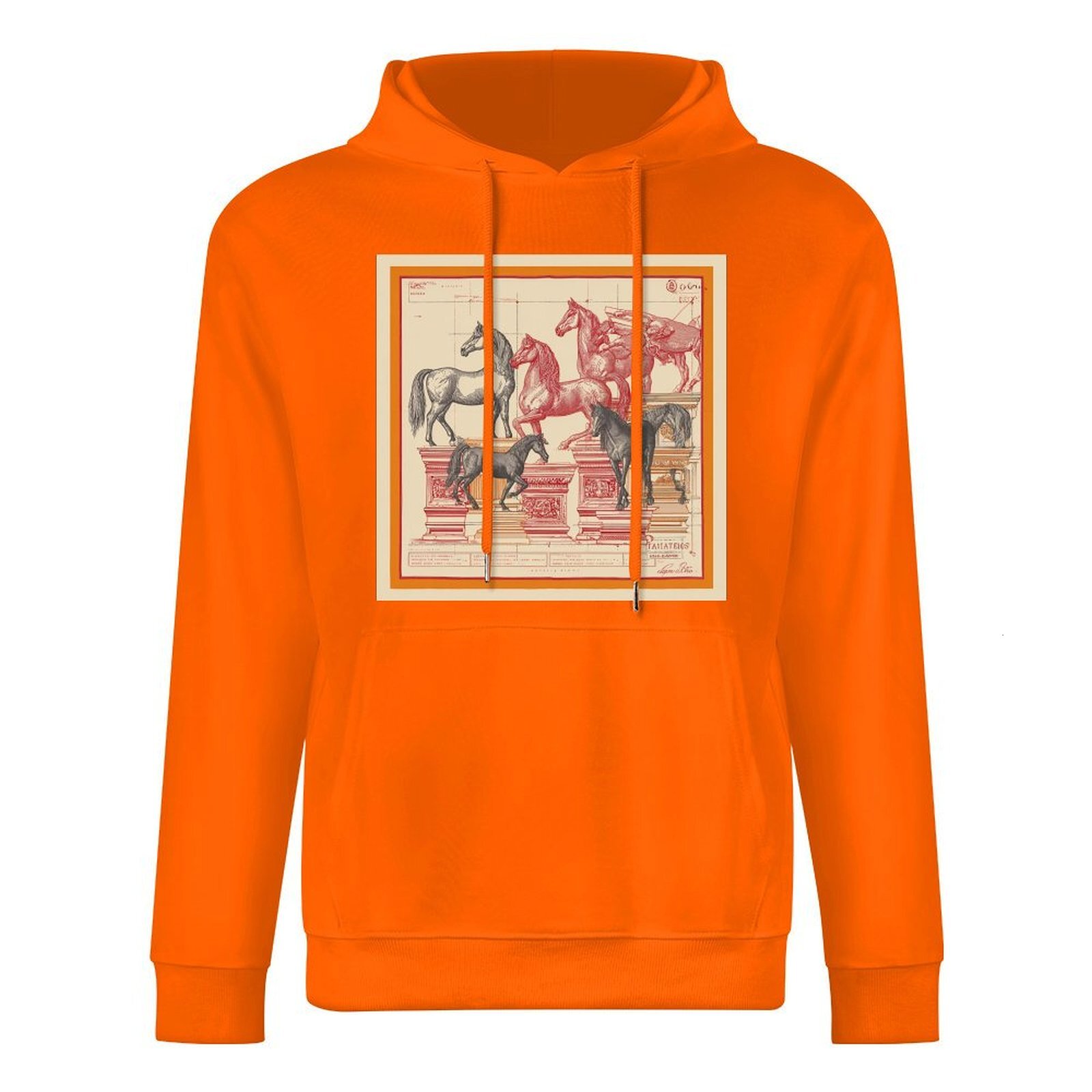 H Designer Fall Winter Hoodie Luxury Horse Print Design Unisex Long Sleeve Streetwear Hip Hop Oversized Fit Hoodie Men's Fashion Apparel H32