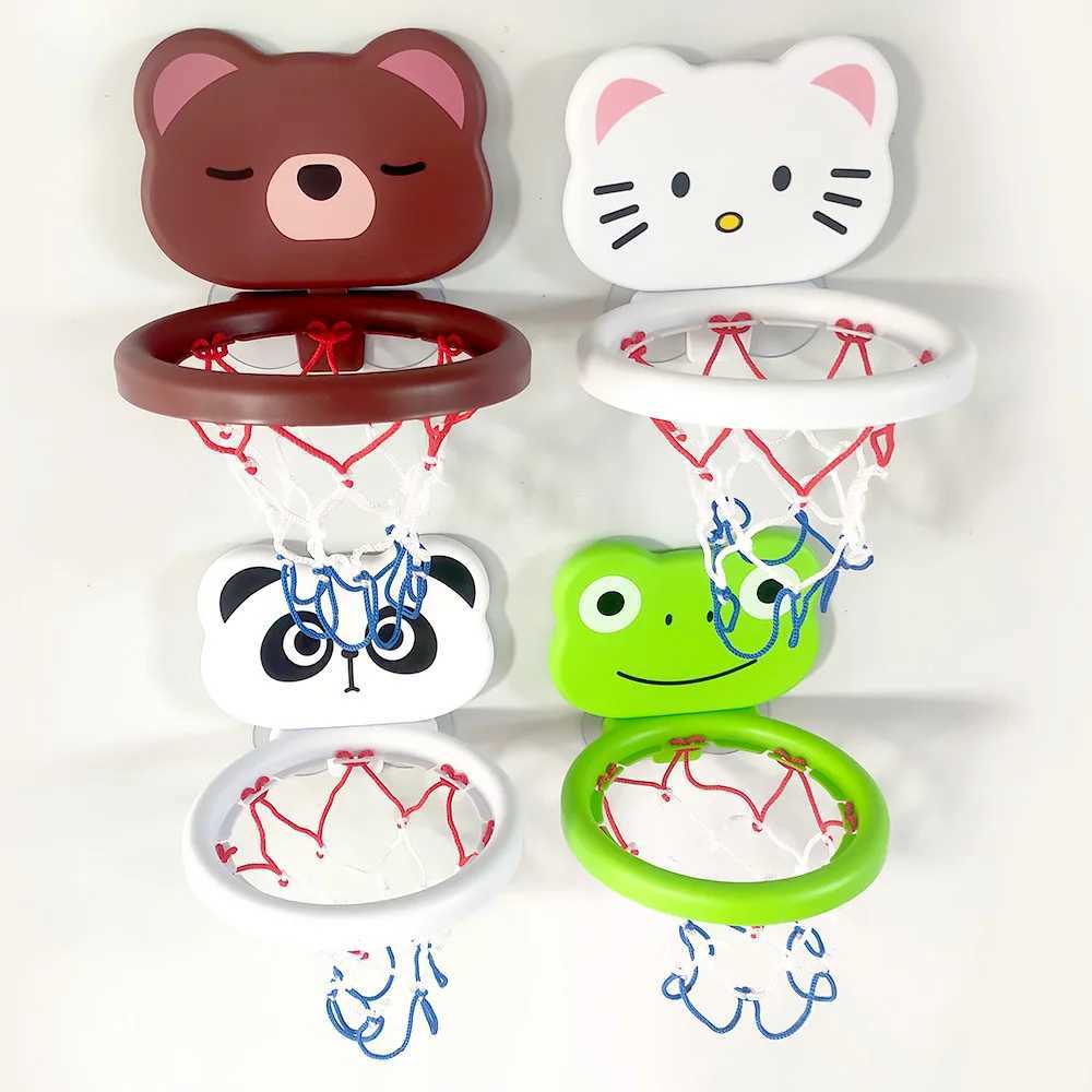 Toddler Animal Themed indoor Basketball Frame Kids Bath Toys set with 3 Plastic Balls Baby Parent Children Interactive fun Game J251023