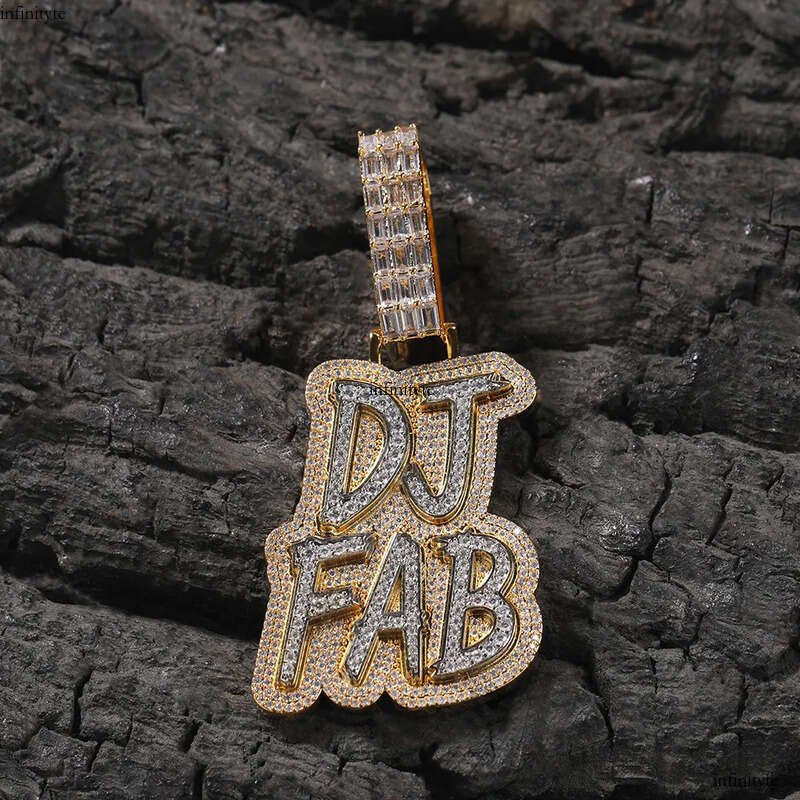 Hip Hop Custom A-Z Letters Name Pendant Necklaces TopBling 5A Zircons Jewelry
