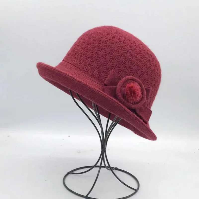 Woon Bucket Hat Wens Autumn and Winter Bow Korean Version Versati Japanese De Basin Hat British Retro Top Hat TideW251023