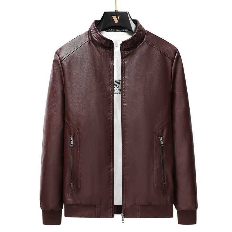 Mens Business Casual Leather Jacket Stand Collar Simple Mens Jacket Versatile Korean Style Jacket Trendy Highquality Jacket W251023