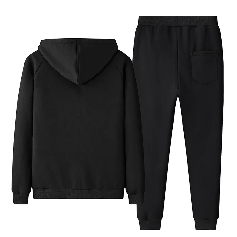 Lamb cashmere Hoodie Pant Tracksuit Men Thick Winter Casual Hooded Track Suit Warm Fleece Sweatshirt 251023