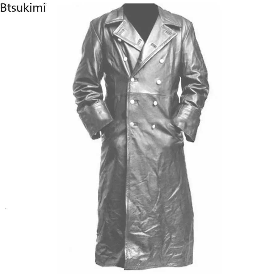 2025 New Arrival Mens Vintage Medieval Faux Leather Trench Coats Autumn Winter Fashion High Quality Jacket Cosplay Costume Male W251023