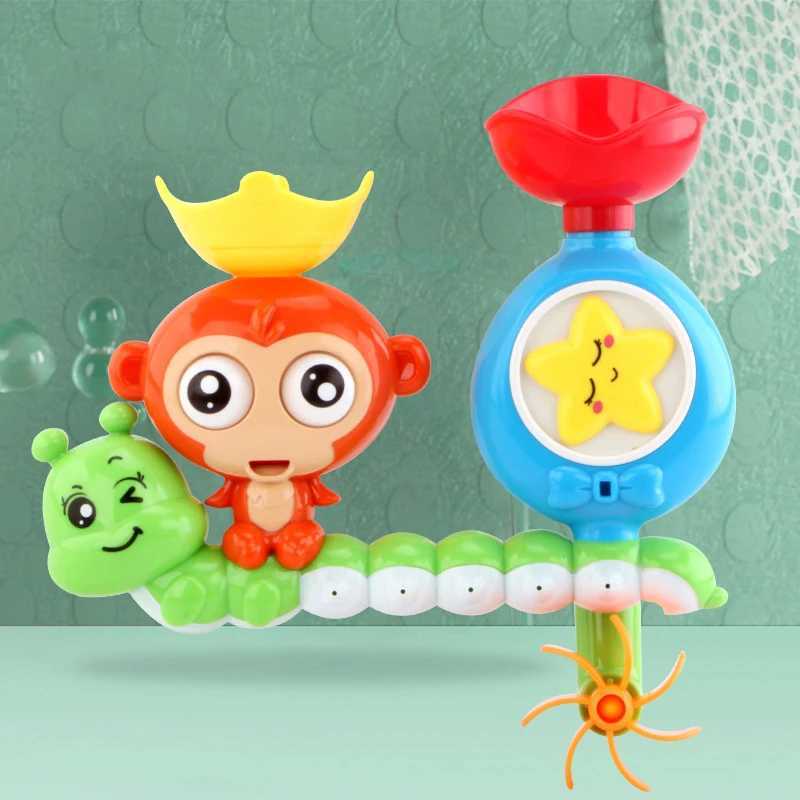 Cute Monkey Spinning Water Wheel Baby Bath Toy Fun Bathtime Shower Play with Rotating Action J251023