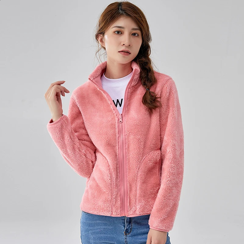 Fleece WomenS Outdoor Clothing Fashion Versatile Winter Leisure Sports Thickening DoubleSided Warm Coat Female Jacket 251018