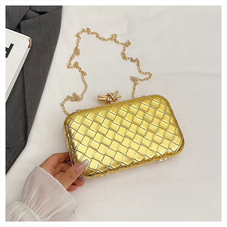 Luxury Brand Designer Bag New Track Women's Evening Bag 2025 New Handwoven Niche Design Chain Clutch Crossbody Bag