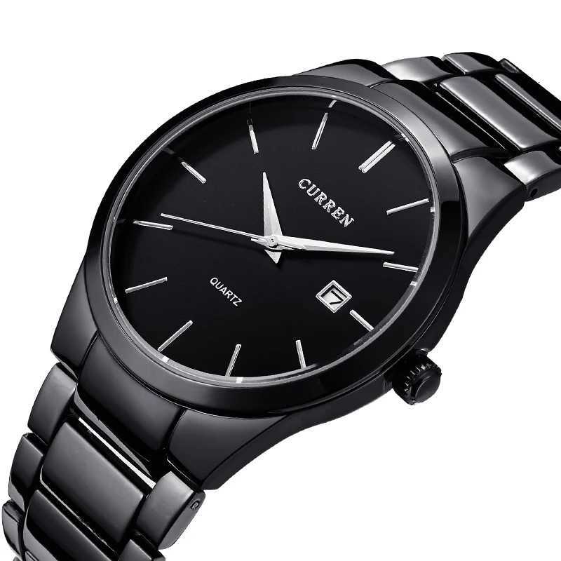 black Curren Top Brand Business Men Male Luxury Watch Casual Full steel Calendar Wristwatches quartz watches relogio masculinoL251023
