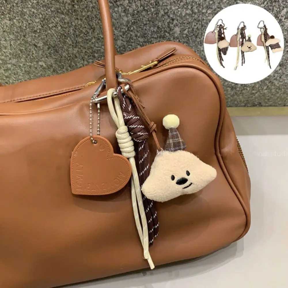 Cute Ins Small Cartoon Bear Pendant Plush Hanging Braided Rope Korean Rope Bag Pendant Keychain Z251023