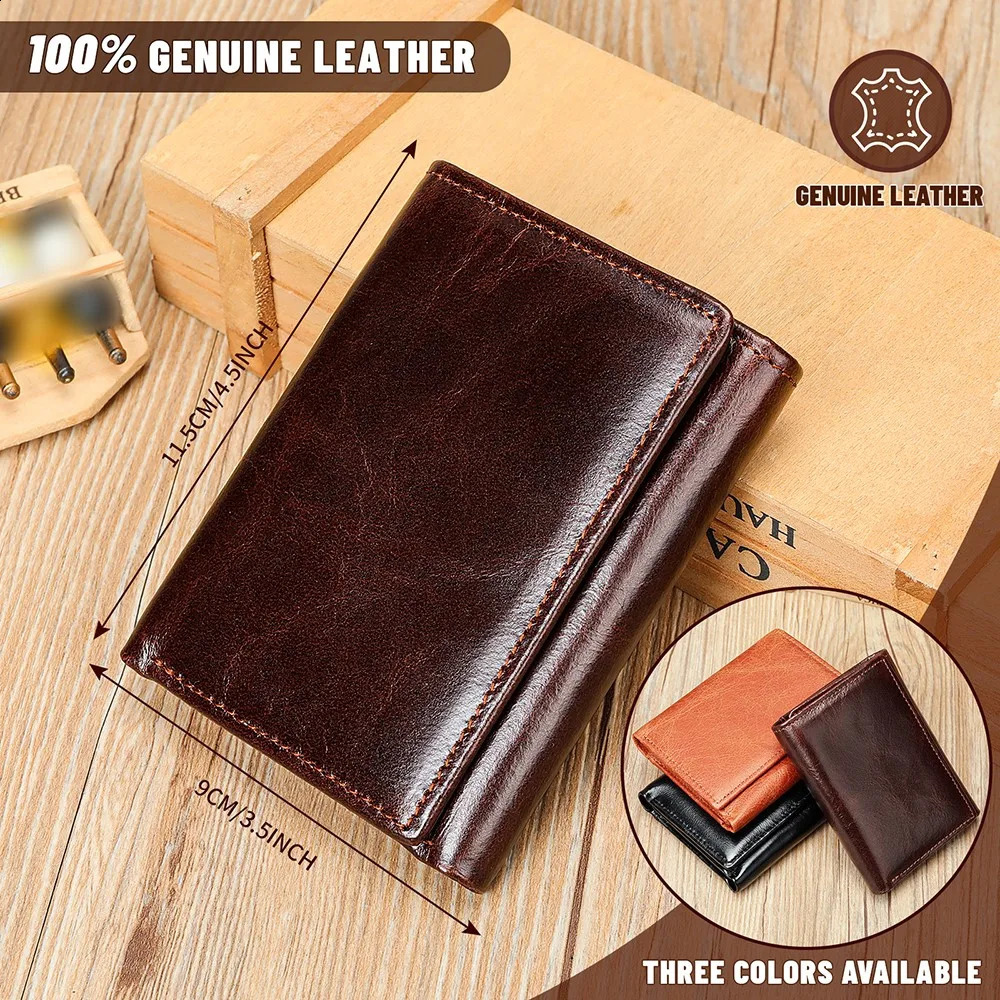 WESTAL RFID Blocking Men Wallets Genuine Leather Mens Wallet With Coin Pocket CardHolder with Muliti Card Slots Coin Purse 1134251023