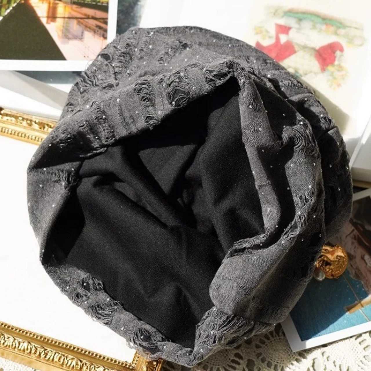 Autumn Baggy Beanies for Women Korean Holes Ear Protection Sloughy Hats Solid Color Lady Girl Pullover CapsXJ251023
